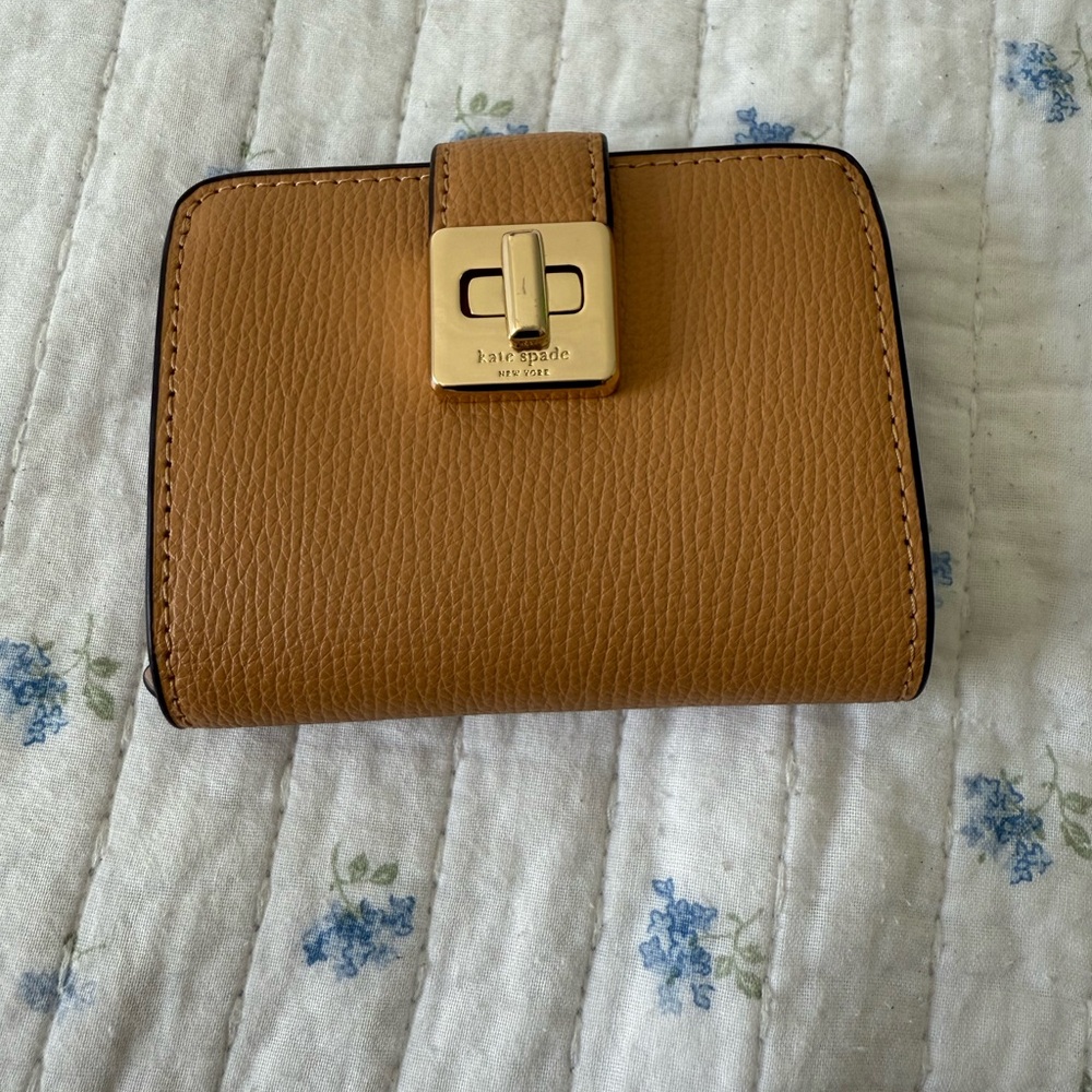 Kate Spade Gold Buckle Tan Wallet